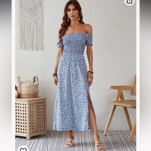 Boho Floral Off-the-shoulder Summer Dress